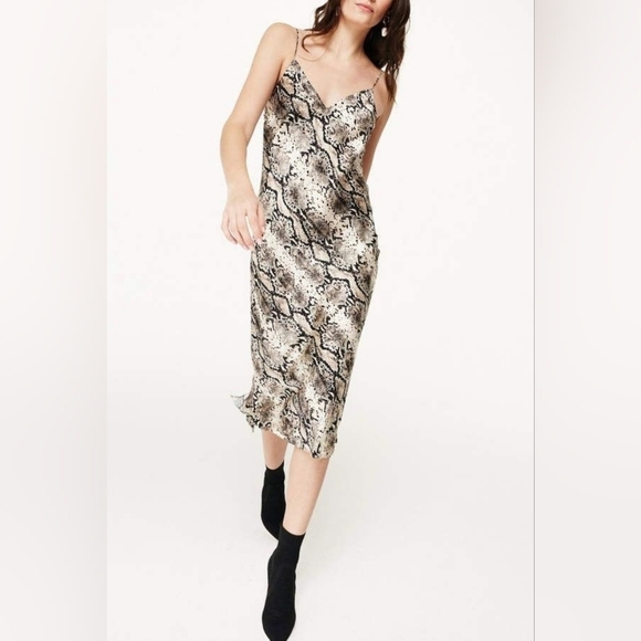 CAMI NYC The Raven Snakeprint Python Silk Slip Dress - Picture 8 of 8